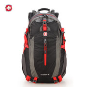 瑞士军刀瑞士十字户外男女双肩包 防泼水旅行背包大容量40L登山包HW5017(黑色)