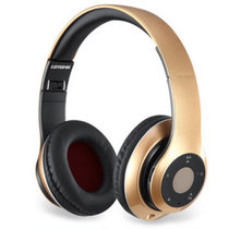 L1头戴式蓝牙耳机 无线运动折叠插卡立体声音乐蓝牙耳机 智能降噪 FM收音机 插卡MP3 电脑 手机 平板电脑 智能电视(金色)