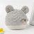 班杰威尔 新生婴儿帽子秋冬季0-3-6个月男女宝宝满月加棉厚保暖初生儿胎帽(加厚调皮猫灰 44CM（3-6个月）)