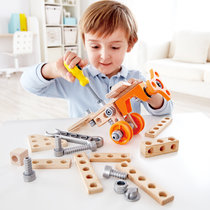 Hape玩具木制拼装拼搭DIY手工拆装物理探索 4岁+益智玩具 E3031 国美超市甄选