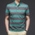 男装 2021夏季新款商务短袖男式T恤条纹翻领纯棉男士POLO衫(190/3XL 2303绿色)