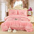 爱之小径家纺结婚床上用品粉色四件套婚庆4六八十件套粉色韩版蕾丝套件 (相爱一生 200*230十件套)