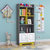 简约儿童书柜实木落地书架家用玩具置物架简易学生收纳储物柜子(5层60长带门灰色【送货到家】)