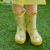 儿童雨鞋雨衣套装宝宝雨靴男童女童雨鞋防滑小孩水鞋秋冬天雨鞋潮版(黄色 28码)