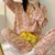 SUNTEK春秋季新款睡衣女长袖开衫可爱公主风韩版网红家居服套装(#233网红熊红色)