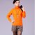 Menggele羊绒衫加厚2013秋装新款修身堆堆领长袖套头衫纯色保暖毛衣(桔黄色 L)