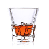 创意洋酒杯威士忌杯家用套装复古水晶玻璃杯啤酒杯白酒杯杯子(39号斜口格纹杯(250毫升))