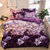 贵晨家纺 时尚印花法莱绒四件套单人冬季保暖三件套床单被套(紫百合)