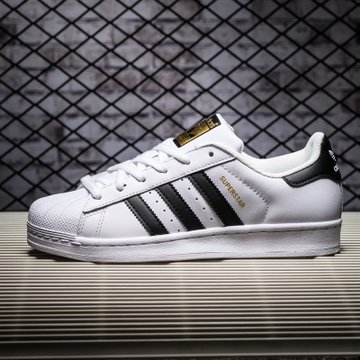 adidas女鞋阿迪达斯三叶草黑白金标贝壳头男鞋低帮运动板鞋c7712437