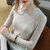 MISS LISA莫代尔t恤时尚圆领薄款长袖打底衫纯色弹力内搭上衣J1D2213(杏色 S)