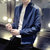 卡郎琪 男士春季新款修身时尚夹克 休闲韩版纯色立领薄款夹克外套 MD3166(KX--J08深蓝色)