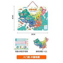 磁力中国地图拼图儿童玩具益智幼儿园早教男女孩磁性世界木质立体kb6((入门款)小号磁性中国地图30X244)