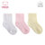 minimoto小米米宝宝棉袜儿童地板袜提花薄款袜子 3‘s(粉红+白色+嫩黄 6-12个月)