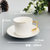 欧式小奢华描金边咖啡杯碟套装陶瓷家用下午茶具器具(蜡光白 默认版本)