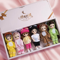 小女孩生日礼物女童玩具儿童3-12岁公主娃娃新年元旦2022新款圣诞礼品芭比娃娃(基础版动物6只装)