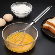 不锈钢打蛋器手动鸡蛋搅拌器 家用手持式不锈钢搅蛋棒 厨房小工具(圆柄打蛋器（单支装）)