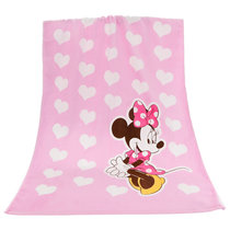 迪士尼（Disney）毛巾家纺 纯棉割绒柔软毛圈 米妮粉嫩冰激凌儿童浴巾婴儿浴巾(粉色)