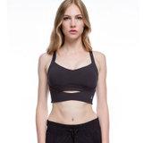 TITIKA2016新款瑜伽服女夏运动文胸带胸垫瑜珈背心防赘肉健身上衣32139(黑色 XS)
