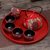 中国红色陶瓷结婚茶具套装创意婚庆用品长辈敬茶杯壶新婚礼品礼物  5件(5件)(石榴花(尖顶)1壶6)