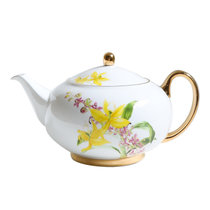 安娜16点英式下午茶茶具套装咖啡杯欧式小奢华骨瓷咖啡具陶瓷高档(大茶壶（兰花绿野仙踪） 默认版本)