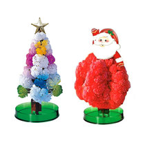 迷你圣诞树纸树开花浇水生长结晶魔法树节日装饰品儿童玩具小礼物(圣诞套装【彩树+老人】 默认版本)
