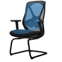 云艳YY-LCL1243 职员椅人体工学椅透气现代简约椅时尚办公椅网布椅电脑椅弓形椅黑色(默认 默认)