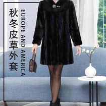 菲皇卡貂绒大衣型号930皮草大衣女士秋冬装温暖柔软衣服(咖色 XL)