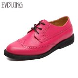 EVDUING2013新款真皮 高级定制时尚舒适潮流生活休闲女鞋(玫红 40)