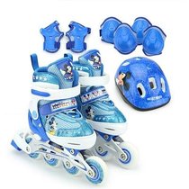 迪士尼八轮全闪光耐磨PU轮套装旱冰鞋轮滑鞋11006(蓝色 31-34)