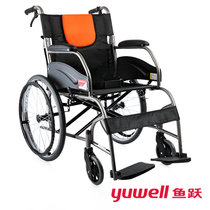 鱼跃(YUWELL)轮椅车 H050C 全钢管加固可折叠收纳老人便携手动(黑色而 1台)