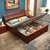 木巴新中式实木床 胡桃色双人床实木橡胶木婚床1.8米高箱储物床经济型(实木床C430 默认)