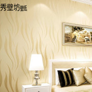秀壁坊墙纸 无纺布条纹简约风格卧室客厅沙发背景墙壁纸(米黄色)