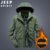 JEEP SPIRIT吉普加绒外套男工装可脱卸帽保暖加厚夹克运动男装防风加毛防风上衣(PPJC66016B军绿 5XL)