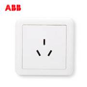 ABB开关插座面板德静系列白色86型16A三孔空调插座AJ206