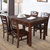 木巴现代中式实木餐桌椅组合 组装4人小户型橡胶木长方形饭桌(胡桃色一桌四椅CZ180+YZ370 默认)