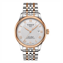 天梭(TISSOT)瑞士手表 2018年新品力洛克系列钢带机械男士手表(白色)