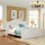 木巴现代简约欧式床白色雕花实木床1.8米软包双人床经济型主卧床包邮(床C432 默认)