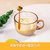大容积耐热牛奶早餐杯玻璃杯子家用燕麦片带盖勺网红ins咖啡茶杯(茶色牛奶杯+樱花勺子 可直接开水)