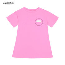 CaldiceKris（中国CK）粉色字母翅膀T恤裙CK-FS3630(粉红色 130)