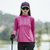 LUCKYDEER/幸运鹿夏季户外女装运动速干衣长袖立领透气防紫外线跑步T恤(玫红 3XL)