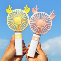 夏日迷你风扇手持折叠风扇学生户外旅游随身携带可充电卡通风扇