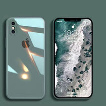 苹果13pro苍岭绿手机壳iphone12镜头全包11钢化玻璃XR/11plus/SE3(【苍岭绿】直边玻璃 苹果13（ipone 13）)