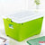 茶花 收纳箱 80L 加厚大号收纳箱 衣物整理箱 储物箱 百纳箱 滑轮箱归纳箱(绿色 80L)