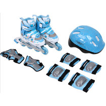 祖迪斯PU闪光防滑轮可调节旱冰鞋套装JRO09702轮滑鞋(蓝色 35-38)