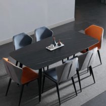 裕骏盛 全通体岩板餐桌 现代简约轻奢家用家具 餐桌(白色 椅子*2张)