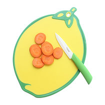 厨房抗菌防霉塑料菜板宿舍切水果砧板陶瓷水果刀套装婴儿辅食案板(柠檬黄 默认版本)