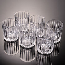 欧式水晶玻璃杯家用威士忌酒杯洋酒杯北欧古典啤酒杯家用杯子套装(透明色350ml | 6只装 默认版本)