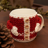 共禾京品 圣诞毛衣马克杯手工针织杯套纯色办公室饮水喝咖啡(红色 普通包装)