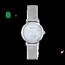 阿玛尼 （Emporio Armani）手表 优雅简约圆盘薄款经典潮流时尚石英幻彩贝母表盘女表AR1955(幻彩贝母表盘AR1955)