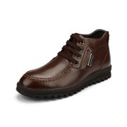 富贵鸟(FUGUINIAO)新款冬季潮流英伦男士棉鞋皮鞋D394391R(棕色 42)